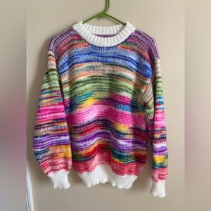 Rainbow Peruvian wool sweater